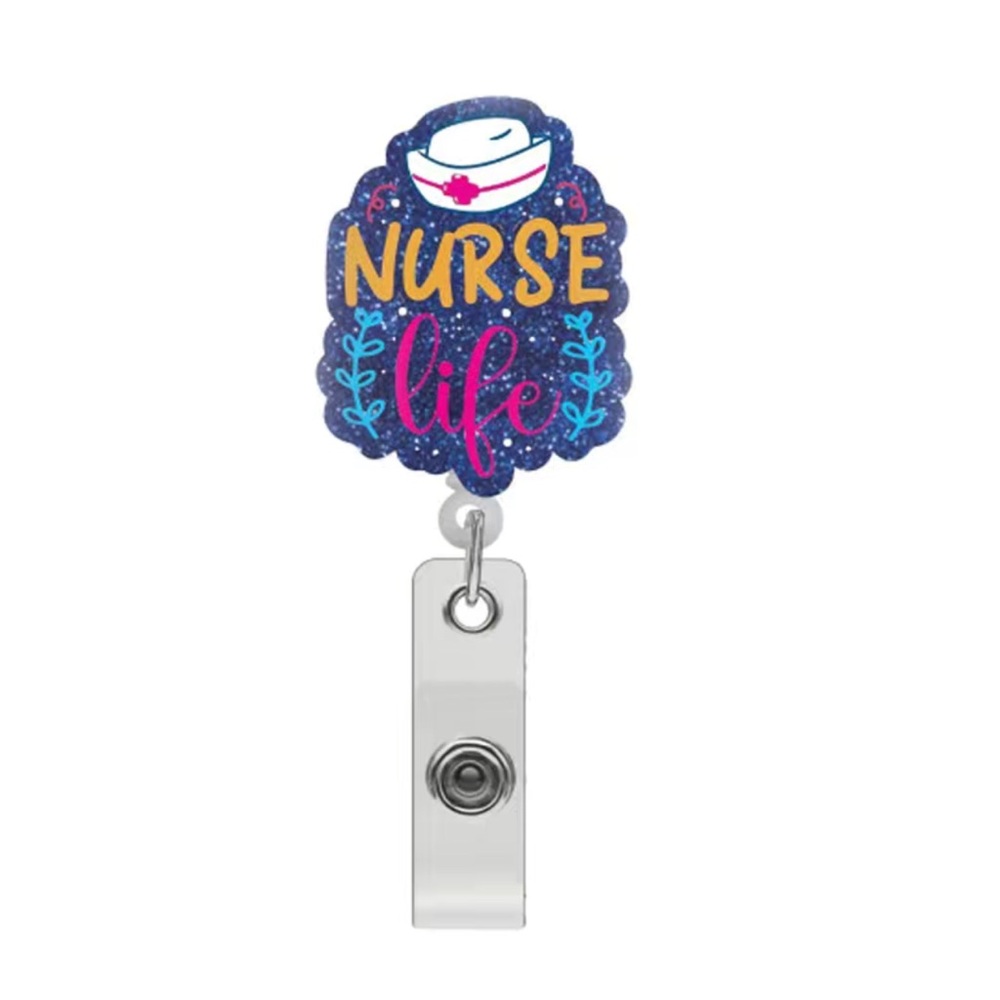 New Glitter Nurse Life Retractable Badge Reel